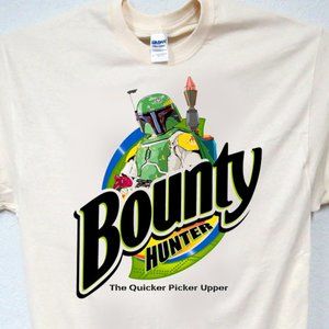 STAR WARS BOBA FETT BOUNTY HUNTER THE QUICKER PICKER UPPER MENS IVORY TEE T-1669